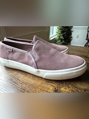Keds Pink Mauve Double Decker Suede Slip-On Style Fashion Sneakers Size 6.5